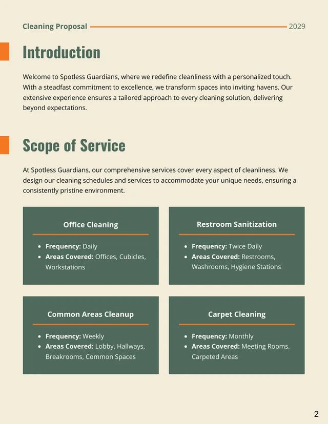 Janitorial Services Proposals - Page 2
