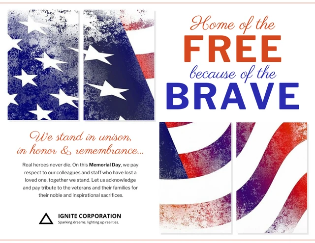 Memorial Day Company Tribute: Inspiring Quote Holiday Poster Template