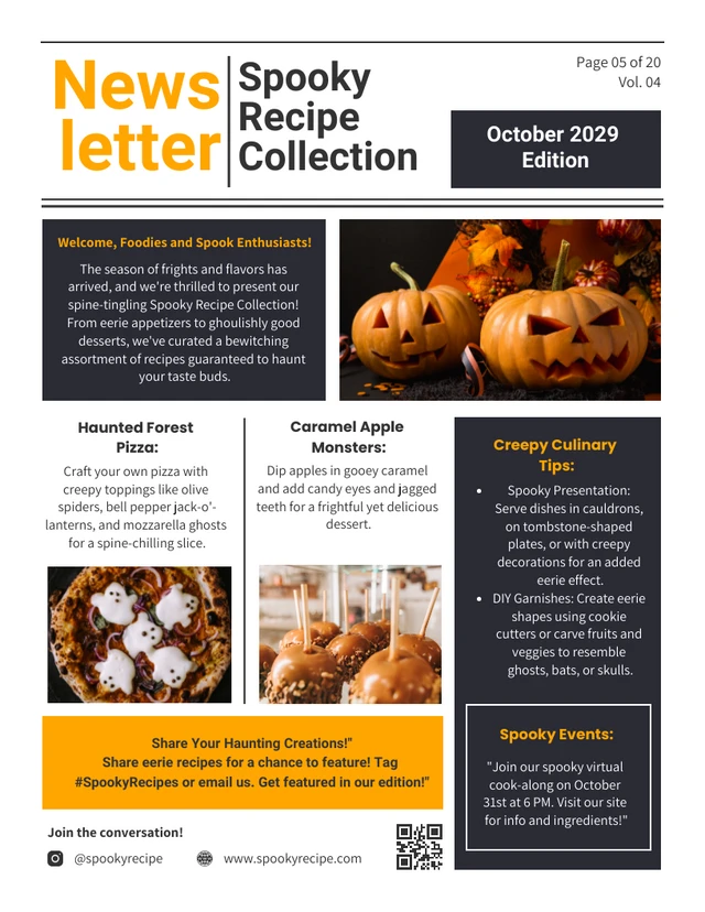 Spooky Recipe Collection Newsletter Template