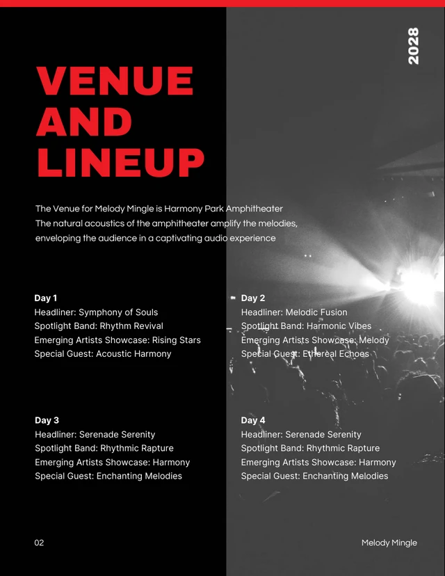 Red and Black Music Event Plan - Page 3