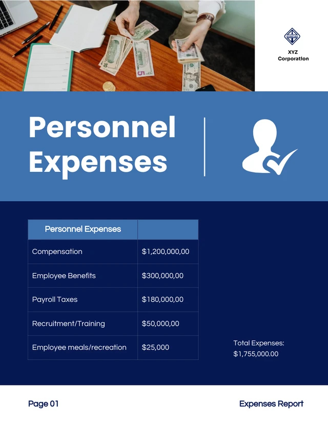White And Blue Expenses Report - Page 2