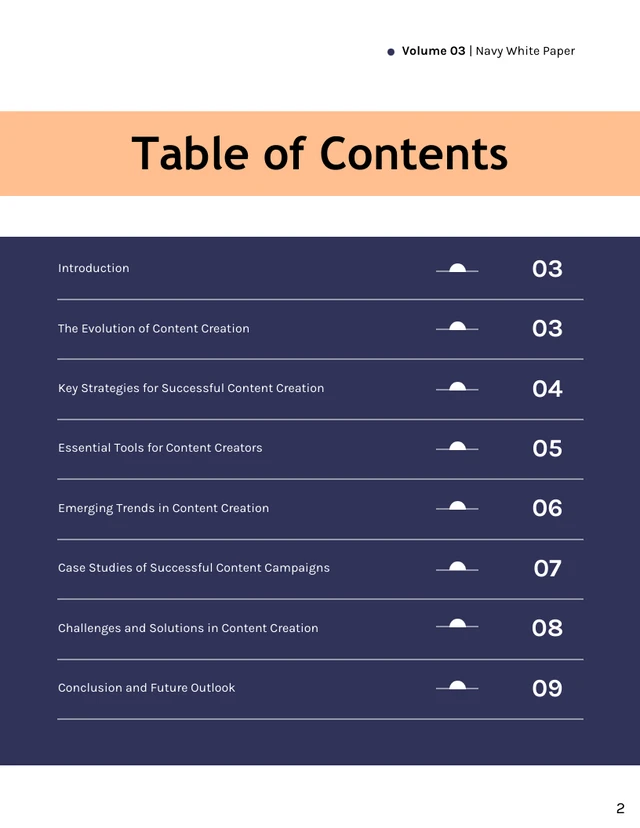 Navy White Paper Template - Page 2