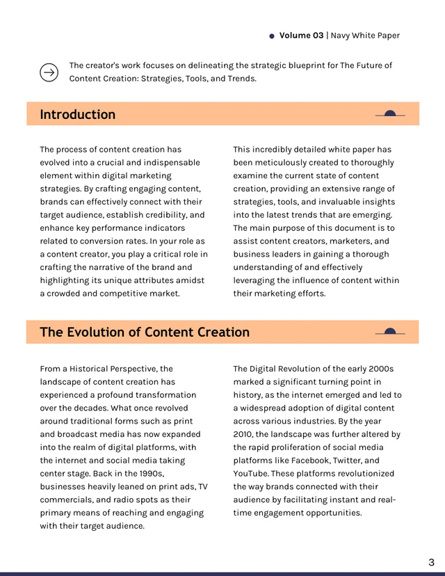 Navy White Paper Template - page 3