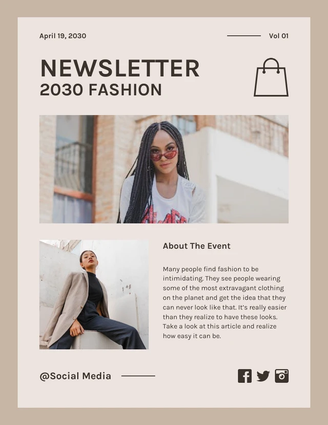 Brown Modern Aesthetic Fashion Event Newsletter