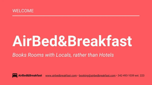 Airbnb Pitch Deck - Pagina 1