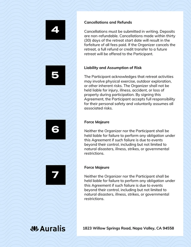 Retreat Contract Template - Pagina 2