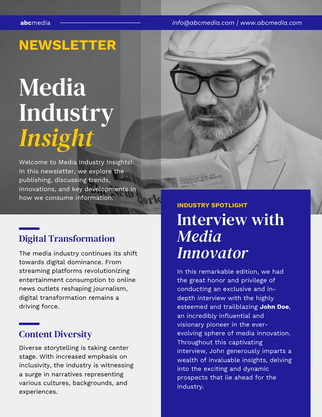 Media Industry Insights Newsletter Template