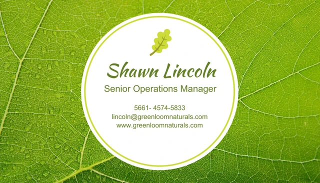 Nature Photo Business Card - Page 1