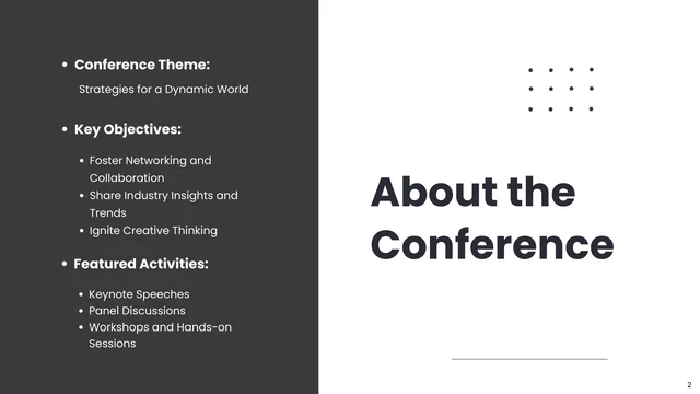 Black and White Minimalist Conference Presentation - Page 2