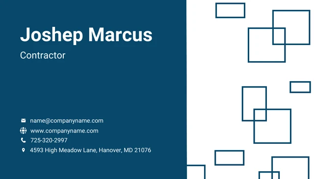 Blue And White construction business card - Page 2