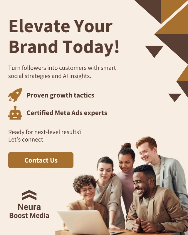Plantilla de redes sociales para Facebook de la marca Elevate. Template plantilla de redes sociales de marca para Facebook atractiva y fácil de usar