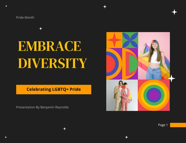 Black And Colorful Rainbow LGBT Pride Presentation - Página 1