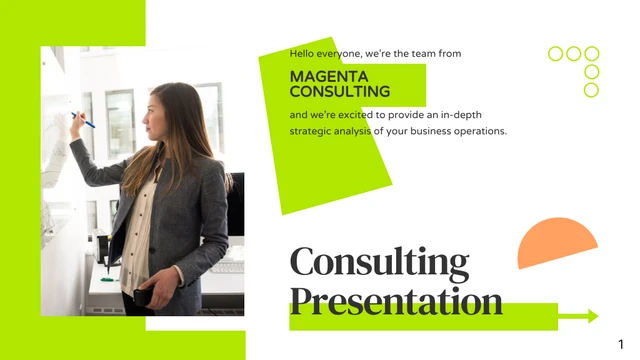 Simple Playful Green Consulting Presentation - Page 1