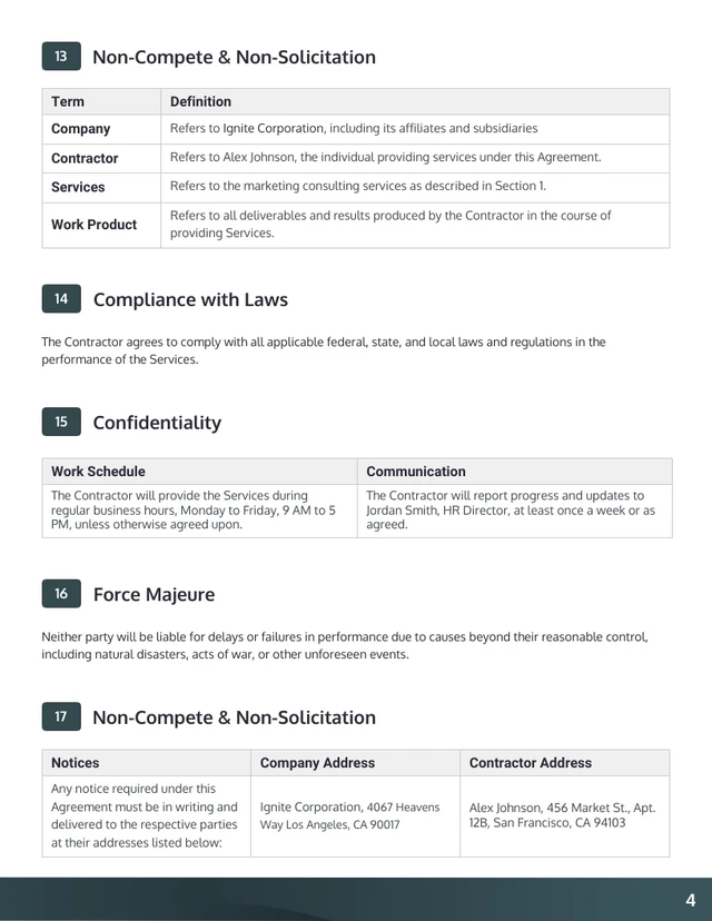 Independent Contractor Agreement Contract - صفحة 4