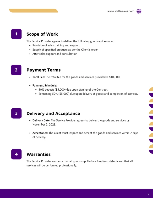 Sales Contract Terms And Conditions Template - Page 2