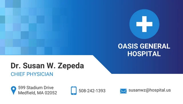 Blue Healthcare Business Card - Página 1