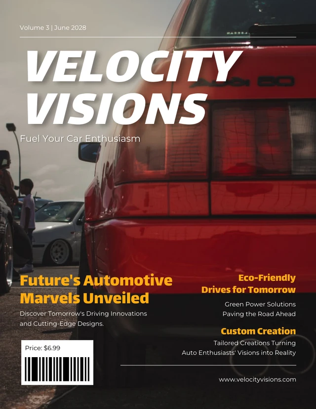 Modern Black and Yellow Car Magazine Template