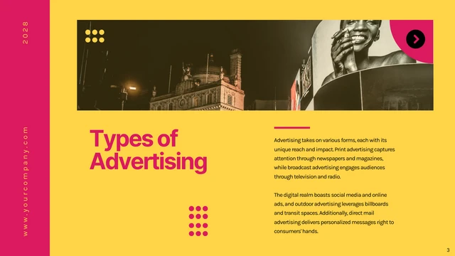 Pink And Yellow Minimalist Advertising Presentation - Página 3