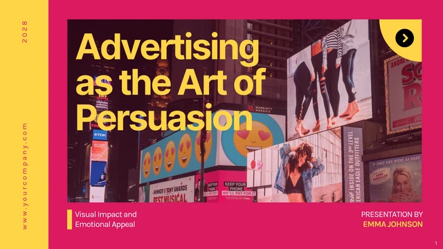 Pink And Yellow Minimalist Advertising Presentation - Página 1