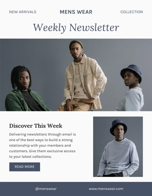 White Simple Men Fashion Newsletter Template