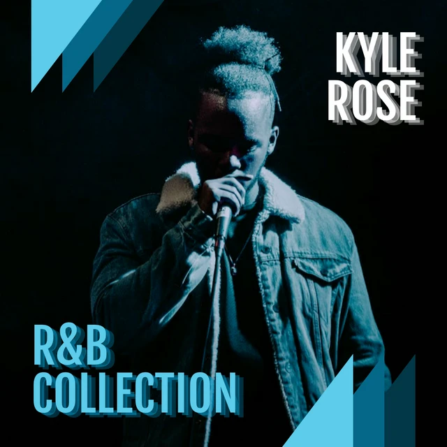 Modèle de couverture d'album photo R&B noir et bleu