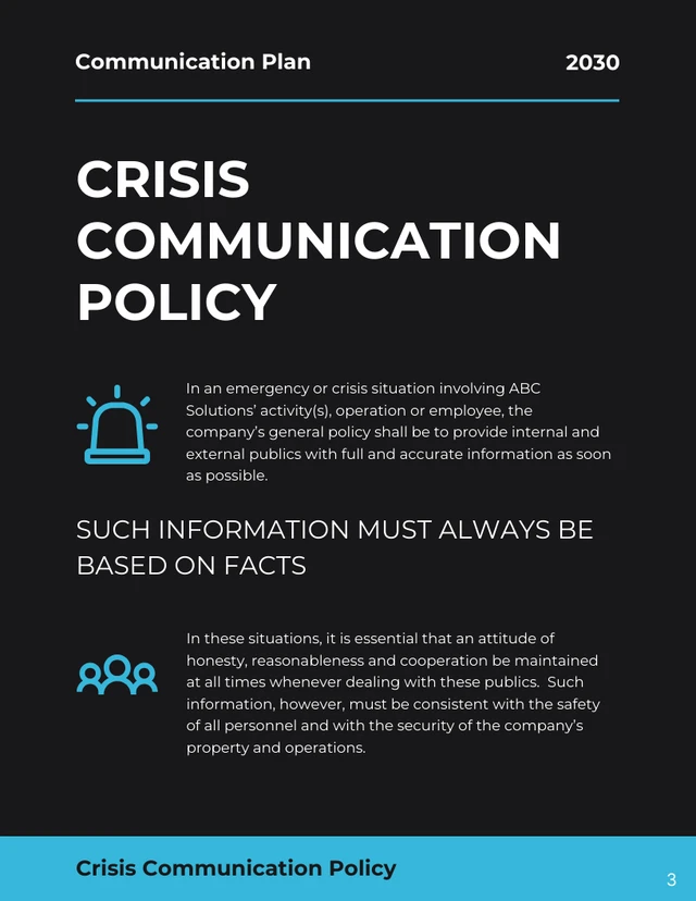 Black White And Blue Modern Minimalist Corporate Crisis Communication Plans - Page 3