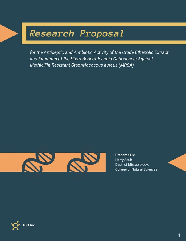 Abstract Green Research Proposal Template - Page 1