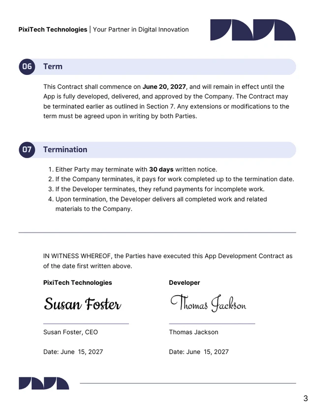 App Development Contract Template - Seite 3