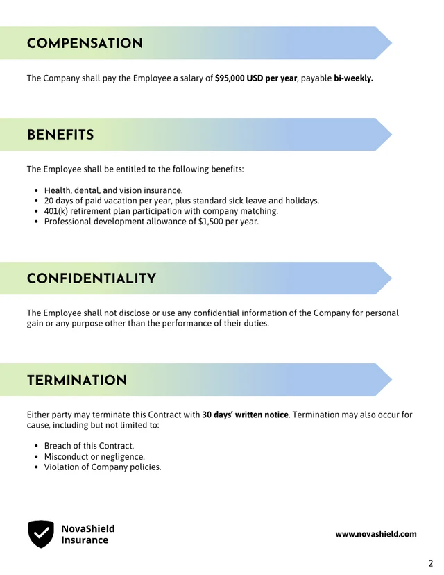 HR Manager Contract Template - Página 2