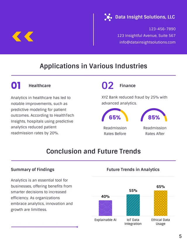 Industry Applications: Analytic Benefits Report - Page 5