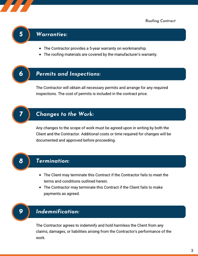 Roofing Contract Template - صفحة 3