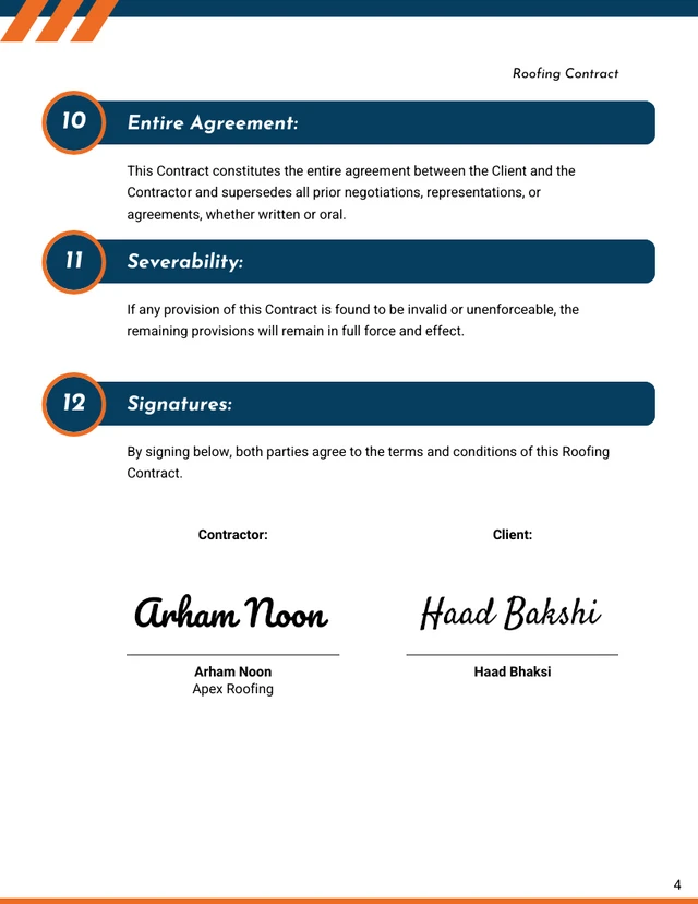 Roofing Contract Template - Pagina 4