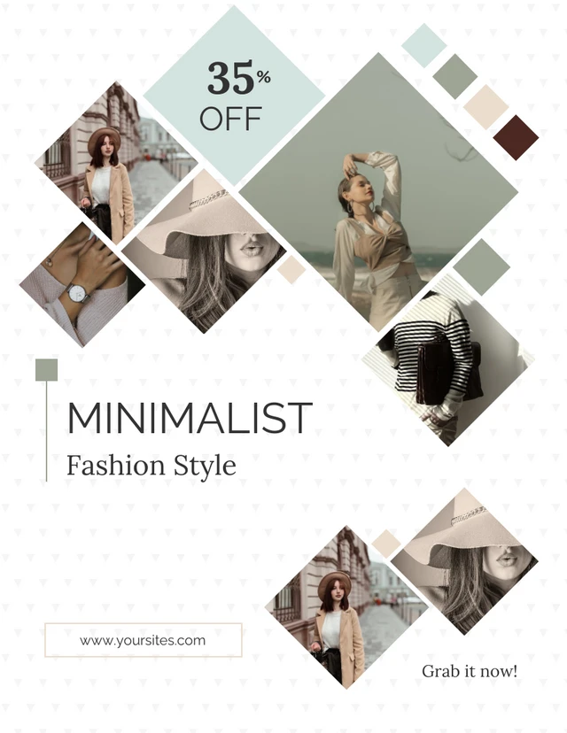 Minimalist Triangle Collages Shape Template