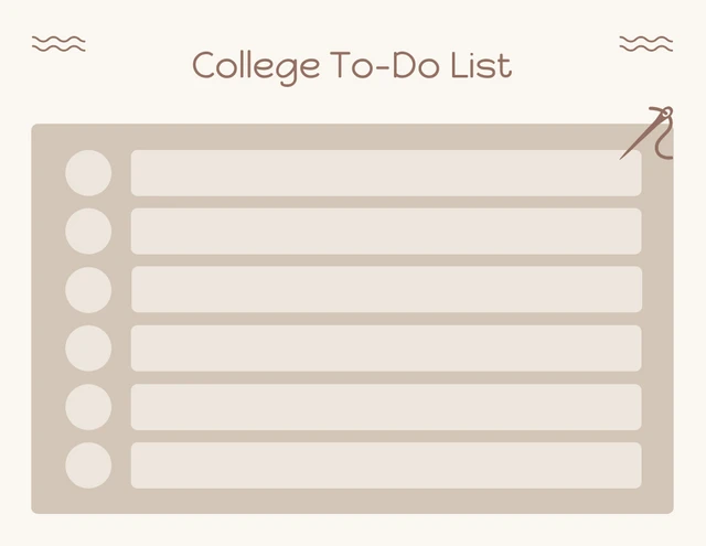 Light Brown Simple Illustration College To-Do List Schedule Template