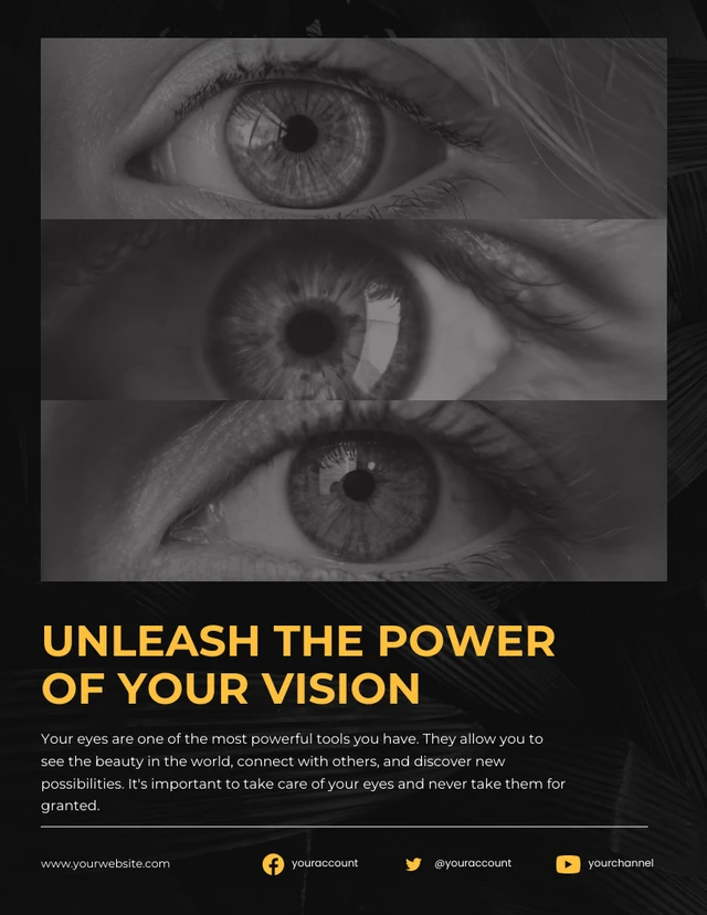 Black Power of Vision Poster Plantilla de motivación