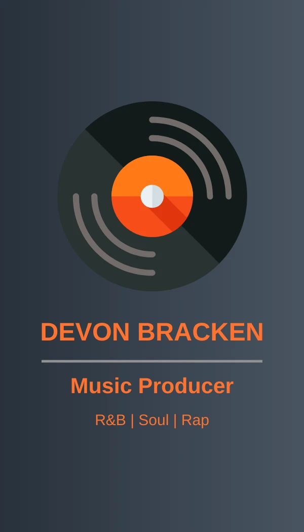 Orange Music Producer Business Card - Page 2