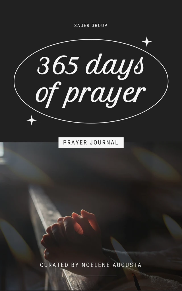 Black Simple Prayer Journal Book Cover Template