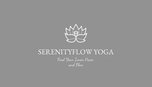 Grey Minimalist Yoga Business Card - Page 1