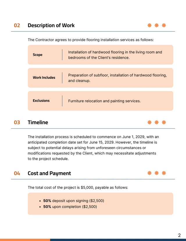 Flooring Installation Contract Template - Página 2