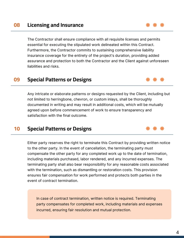 Flooring Installation Contract Template - Pagina 4