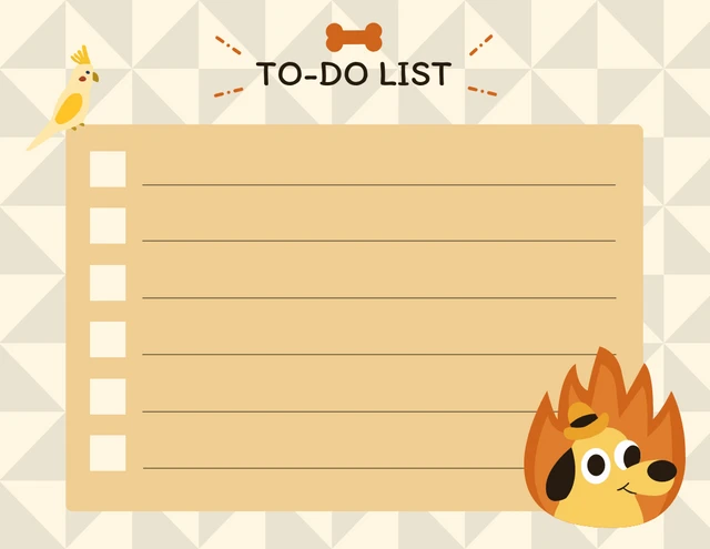 Yellow Modern To-Do List Dog Schedule Template