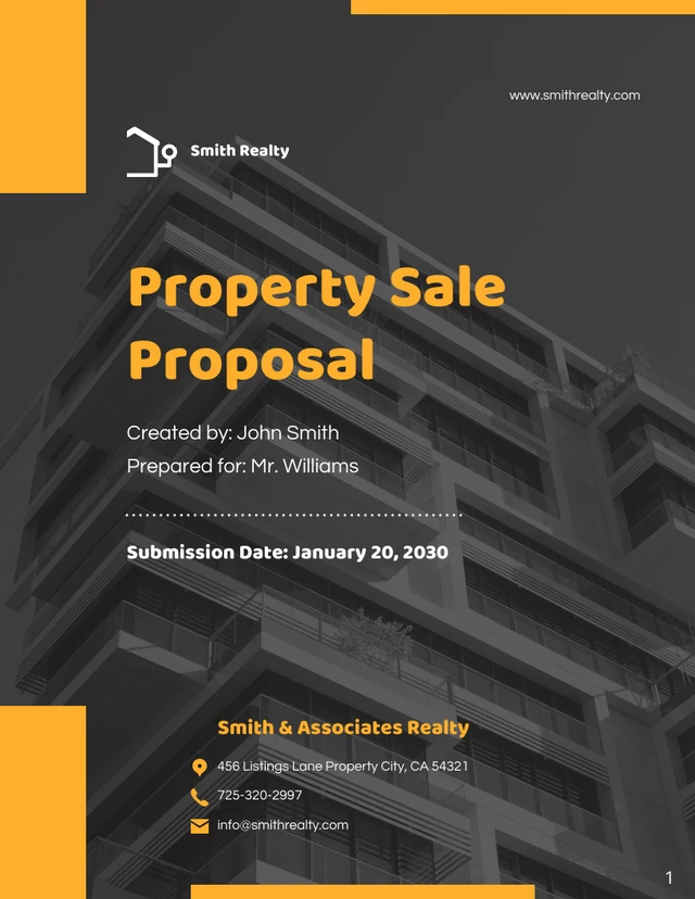 Black and Yellow Real Estate Property Sale Proposal - Page 1