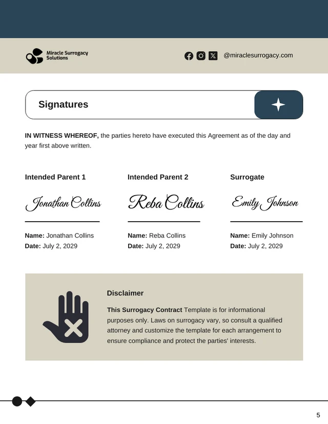 Surrogacy Contract Template - page 5