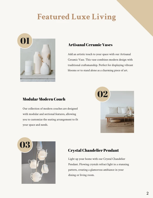 Brown and White Simple Home Decor Catalog - Page 2