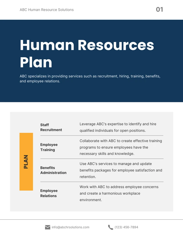 Navy Blue And Yellow Modern Resource Plan - Page 1