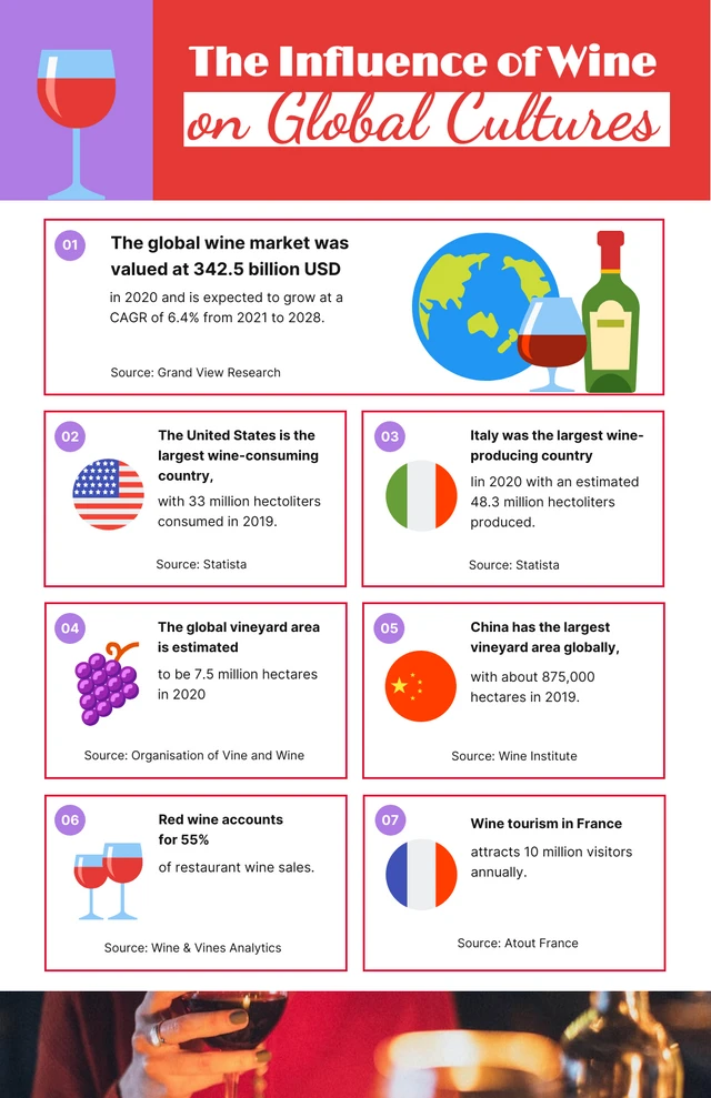 Simple Fun Red Wine Infographic Template