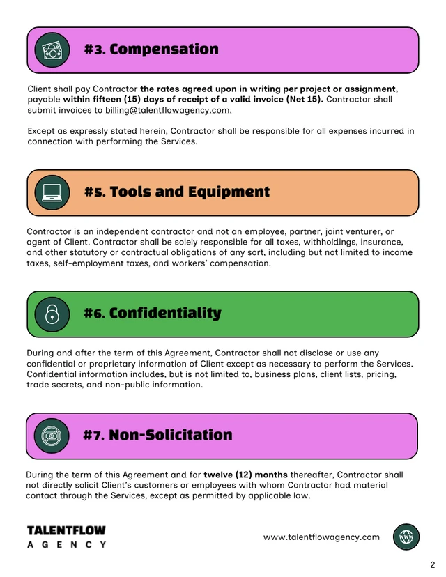 Independent Contractors Contract Template - Página 2