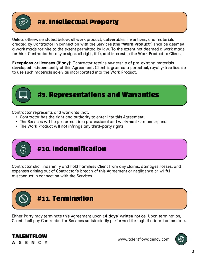 Independent Contractors Contract Template - Página 3