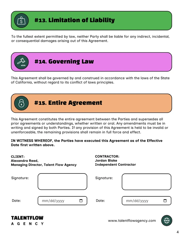 Independent Contractors Contract Template - Página 4