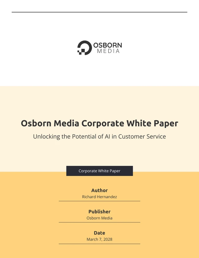 Corporate White Paper Template - Página 1